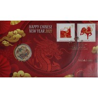 Монета Тувалу 1 доллар 2021 Китайский Новый год
