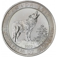 Монета Канада 2 доллара 2015 Серый волк - Вой волков