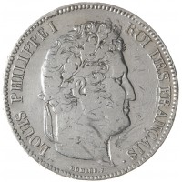 Монета Франция 5 франков 1834