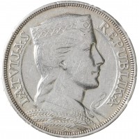 Монета Латвия 5 латов 1931