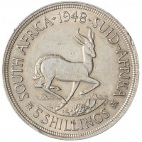 Монета ЮАР 5 шиллингов 1948