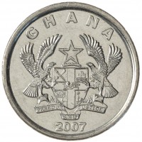 Монета Гана 5 песев 2007