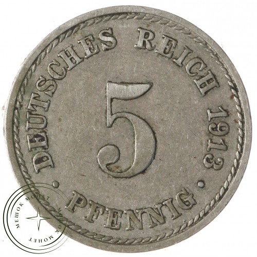Германия 5 пфеннигов 1913 А — 937042201