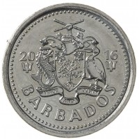 Монета Барбадос 10 центов 2016