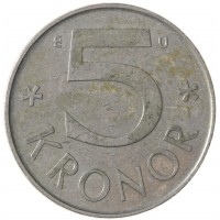 Монета Швеция 5 крон 1984