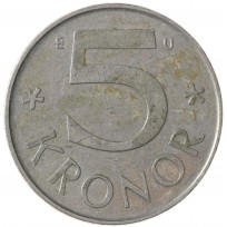 Монета Швеция 5 крон 1984