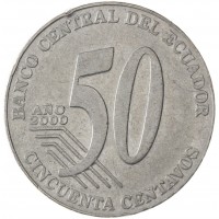 Монета Эквадор 50 сентаво 2000