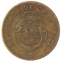 Монета Коста-Рика 25 колонов 2007