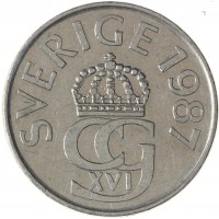 Швеция 5 крон 1987