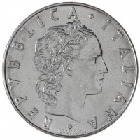 Монета Италия 50 лир 1976