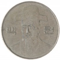 Монета Южная Корея 100 вон 2008