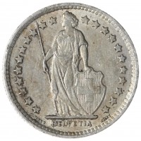 Монета Швейцария 1/2 франка 1959