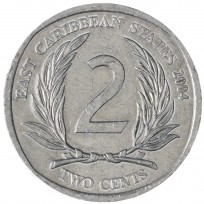 Монета Восточные Карибы 2 цента 2004