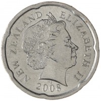 Монета Новая Зеландия 20 центов 2008