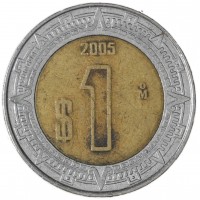 Монета Мексика 1 песо 2005