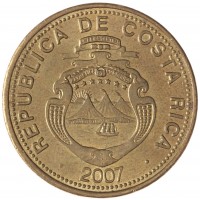 Монета Коста-Рика 25 колонов 2007