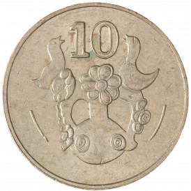 Монета Кипр 10 центов 2004