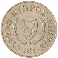 Монета Кипр 10 центов 2004