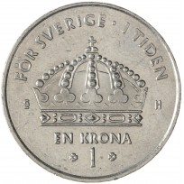 Монета Швеция 1 крона 2003