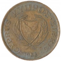 Монета Кипр 10 центов 1988