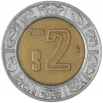 Монета Мексика 2 песо 2006