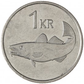 Монета Исландия 1 крона 1989