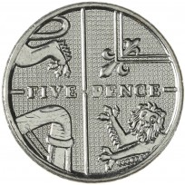 Монета Великобритания 5 пенсов 2011