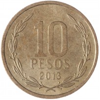 Монета Чили 10 песо 2013