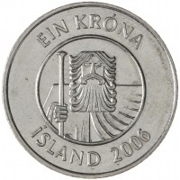 Исландия 1 крона 2006