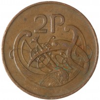 Монета Ирландия 2 пенса 1982