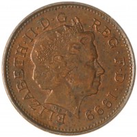 Монета Великобритания 1 пенни 1999