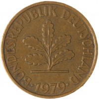 Монета Германия 10 пфеннигов 1979 F