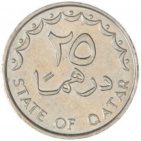 Монета Катар 25 дирхам 1993