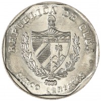 Монета Куба 5 сентаво 2009