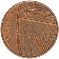 Монета Великобритания 1 пенни 2008