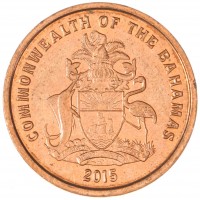 Монета Багамские острова 1 цент 2015
