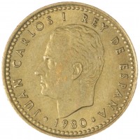 Монета Испания 1 песета 1980