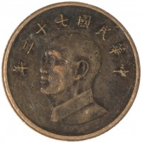 Монета Тайвань 1 доллар 1986