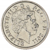 Монета Великобритания 5 пенсов 2011