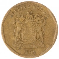 Монета ЮАР 20 центов 1999