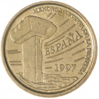 Монета Испания 5 песет 1997