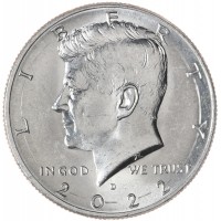Монета США 50 центов 2022 Kennedy Half Dollar D