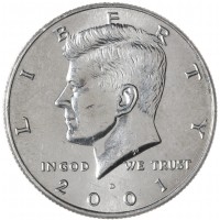 США 50 центов 2001 Kennedy Half Dollar D