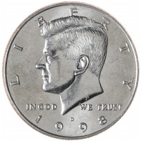 Монета США 50 центов 1998 Kennedy Half Dollar D