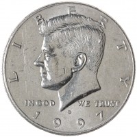 Монета США 50 центов 1997 Kennedy Half Dollar D
