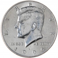 Монета США 50 центов 1996 Kennedy Half Dollar D