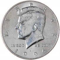 Монета США 50 центов 1996 Kennedy Half Dollar D