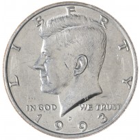 Монета США 50 центов 1993 Kennedy Half Dollar D