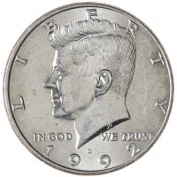 США 50 центов 1992 Kennedy Half Dollar D