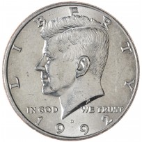 Монета США 50 центов 1992 Kennedy Half Dollar D